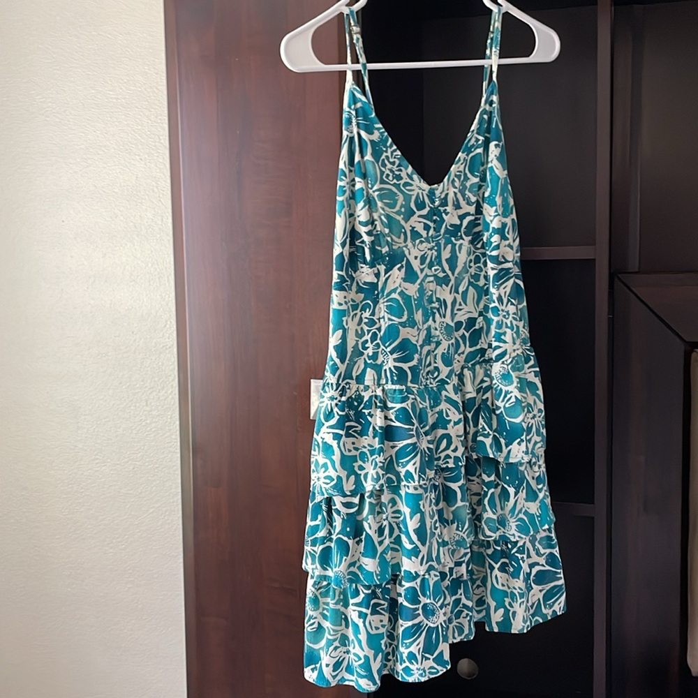 Floral Blue and White Women's Dress